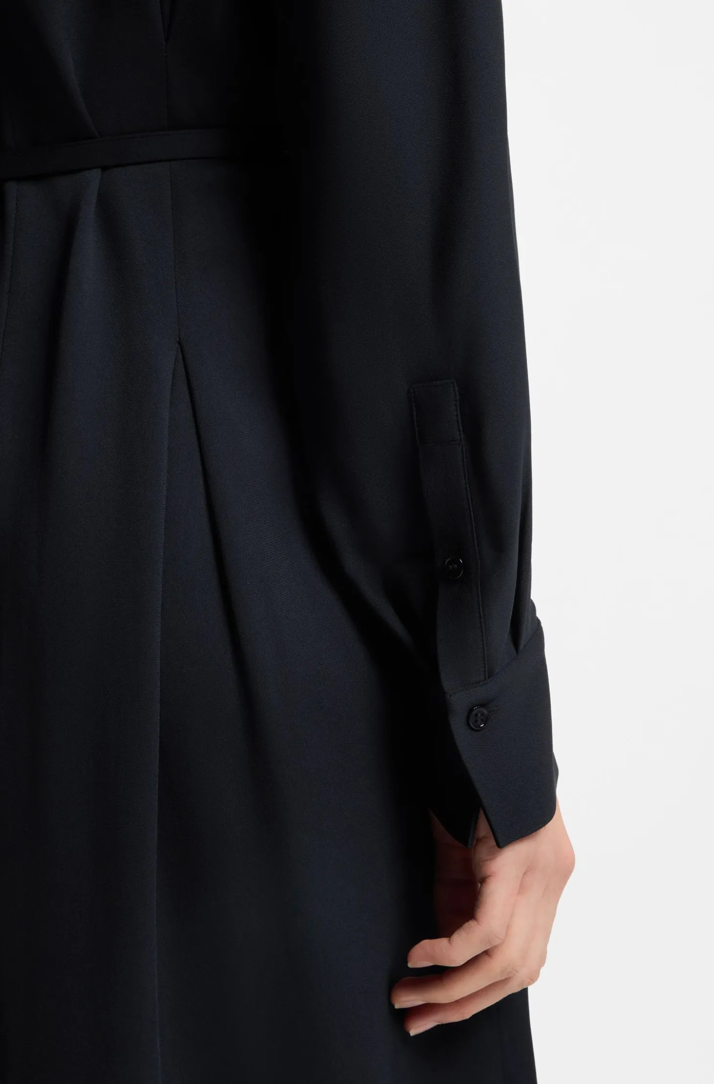 Relaxed-Fit Hemdblusenkleid mit abnehmbarem Gürtel