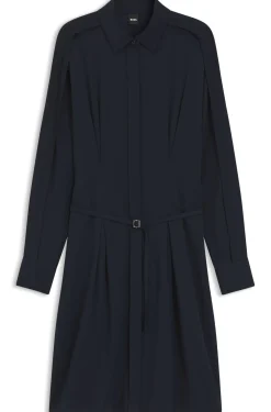 Relaxed-Fit Hemdblusenkleid mit abnehmbarem Gürtel