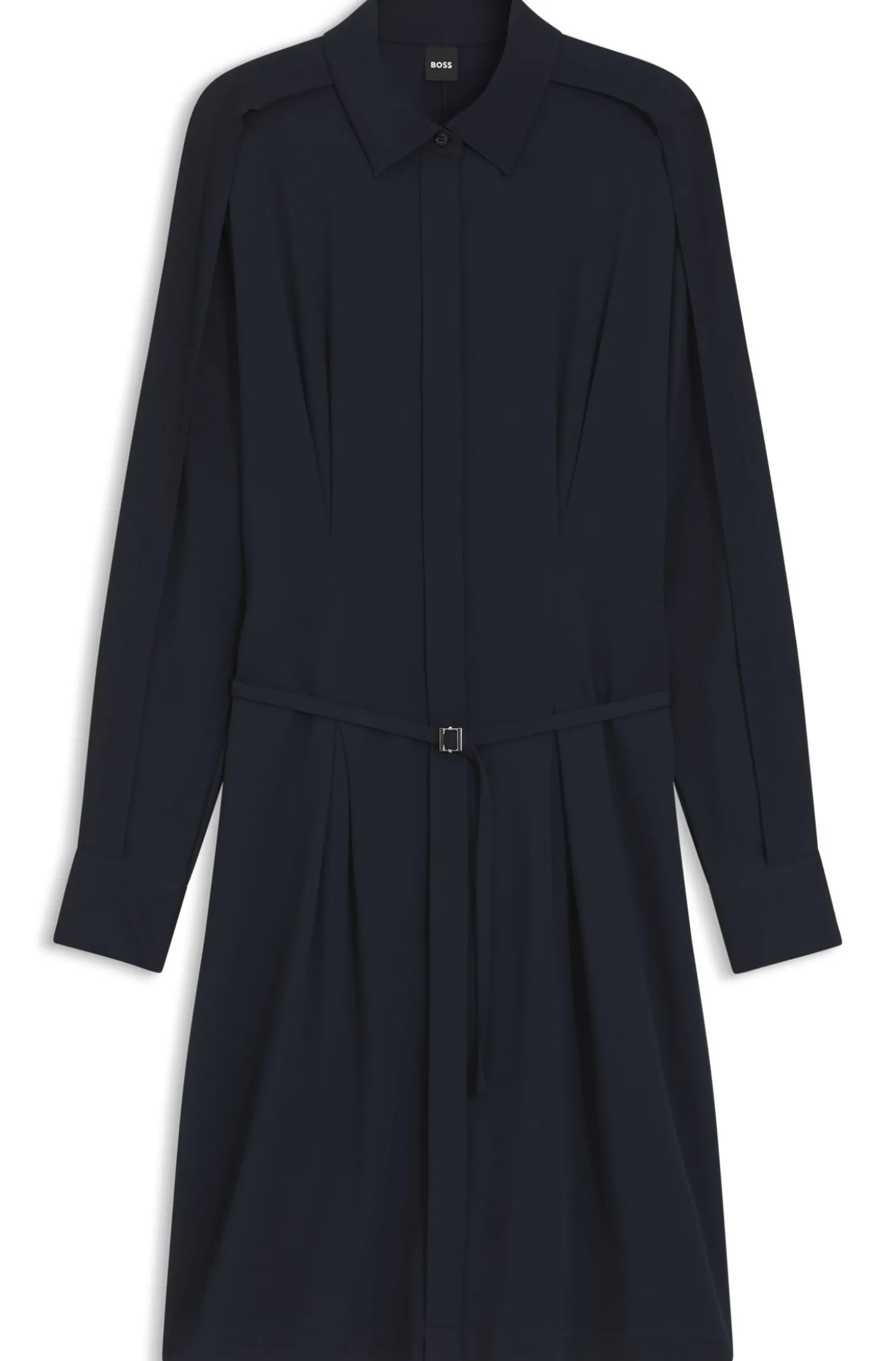 Relaxed-Fit Hemdblusenkleid mit abnehmbarem Gürtel