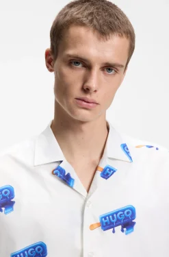 Relaxed-Fit Hemd mit Logo-Print