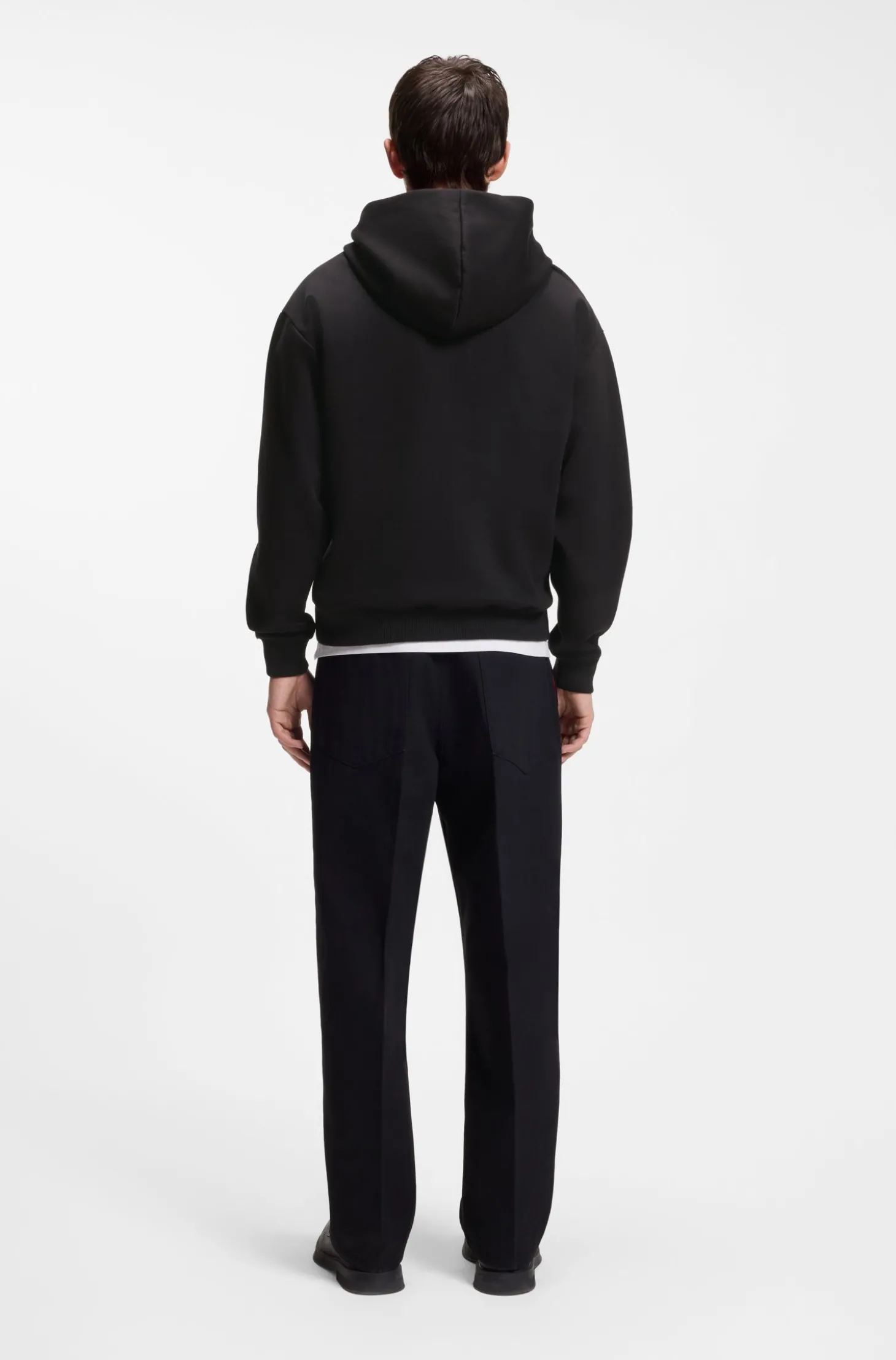 Relaxed-Fit Hoodie aus Stretch-Baumwolle mit kontrastierendem Innenfutter