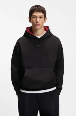 Relaxed-Fit Hoodie aus Stretch-Baumwolle mit kontrastierendem Innenfutter
