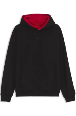 Relaxed-Fit Hoodie aus Stretch-Baumwolle mit kontrastierendem Innenfutter