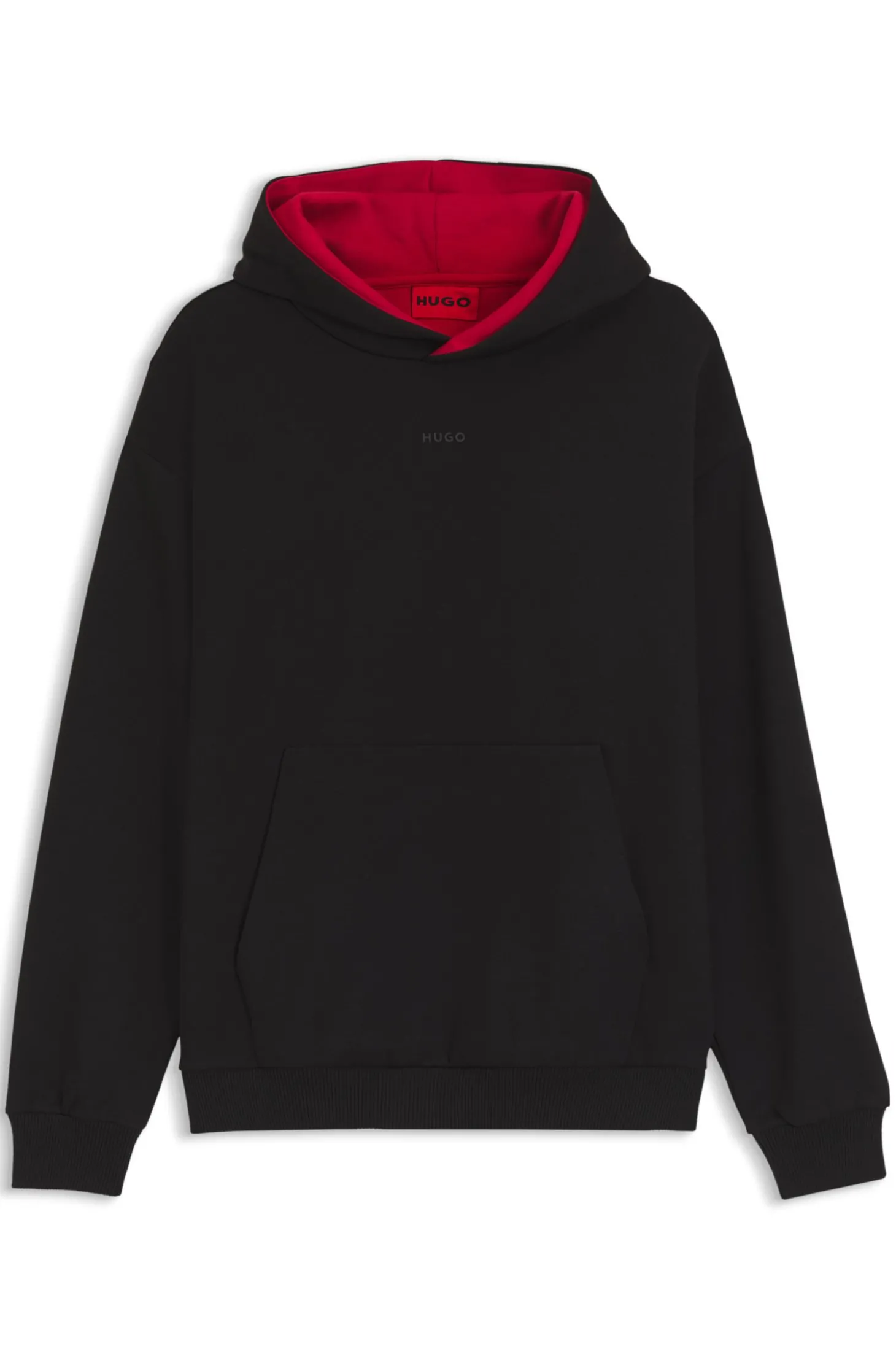 Relaxed-Fit Hoodie aus Stretch-Baumwolle mit kontrastierendem Innenfutter