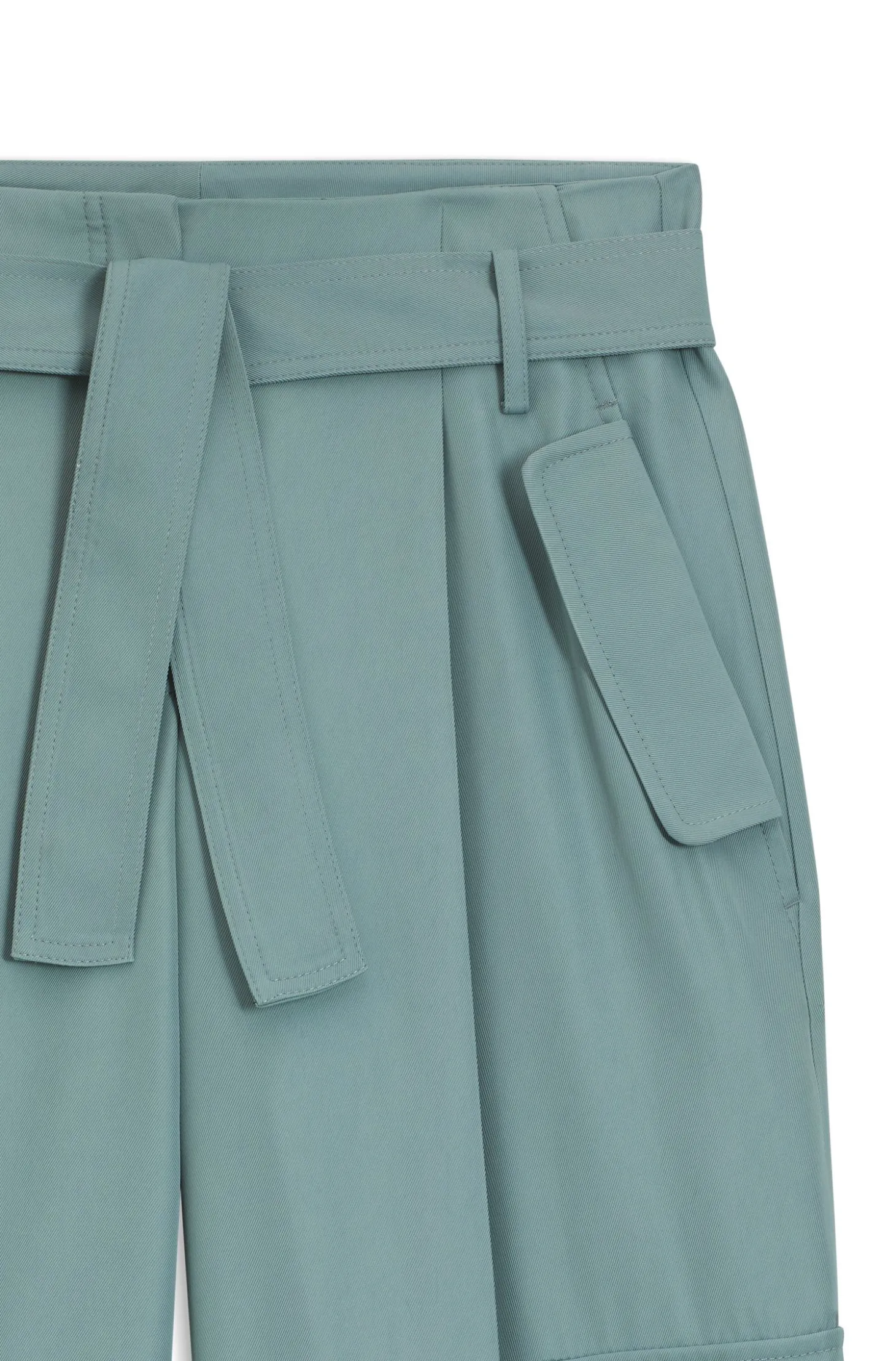 Relaxed-Fit Hose aus drapiertem Twill mit Paperbag-Bund