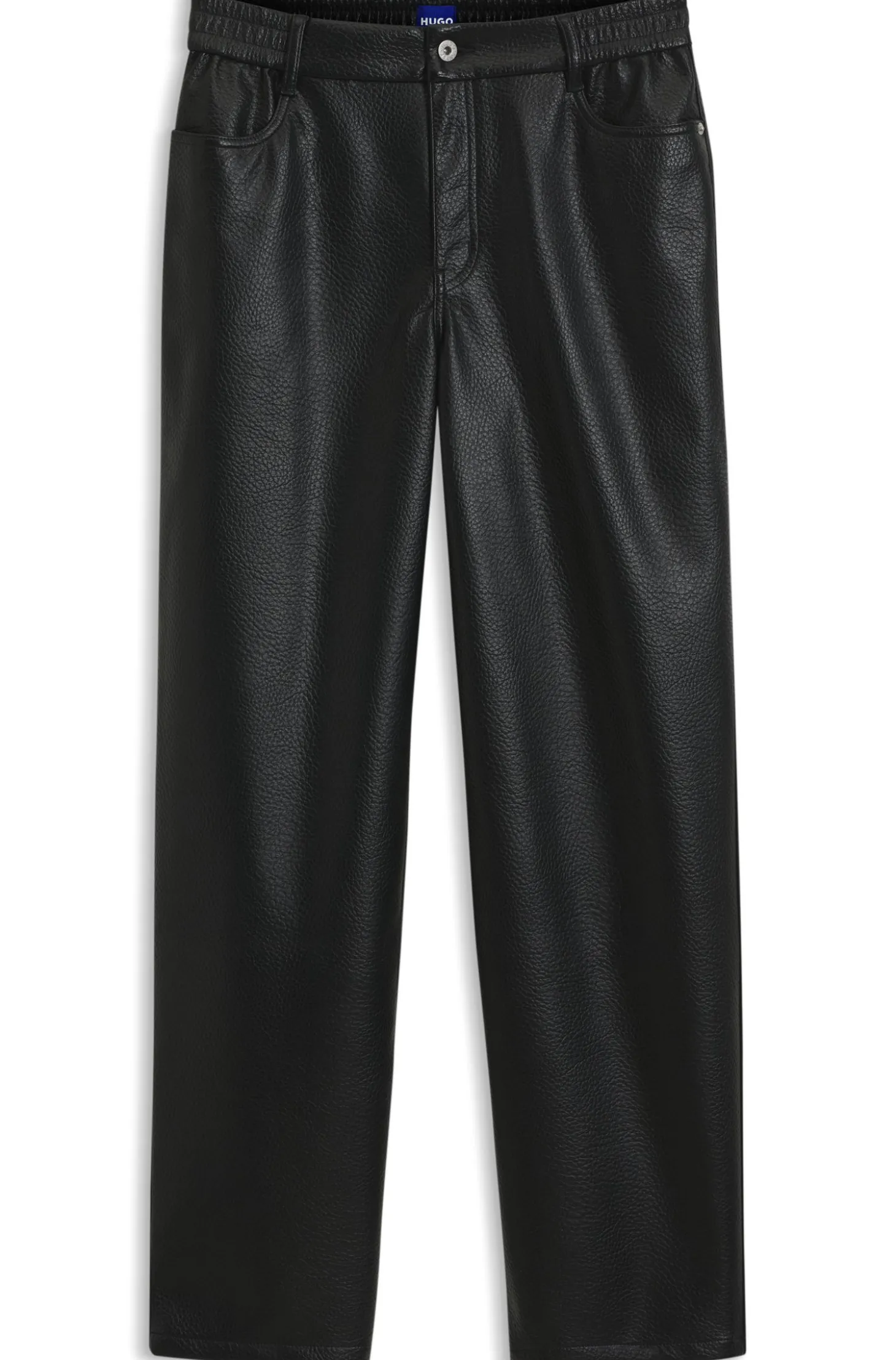 Relaxed-Fit Hose aus Kunstleder mit aufgesetzten Taschen