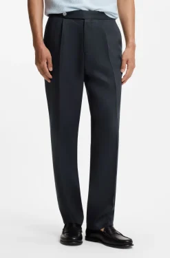 Relaxed-Fit Hose aus Leinen mit Bundfalten vorne
