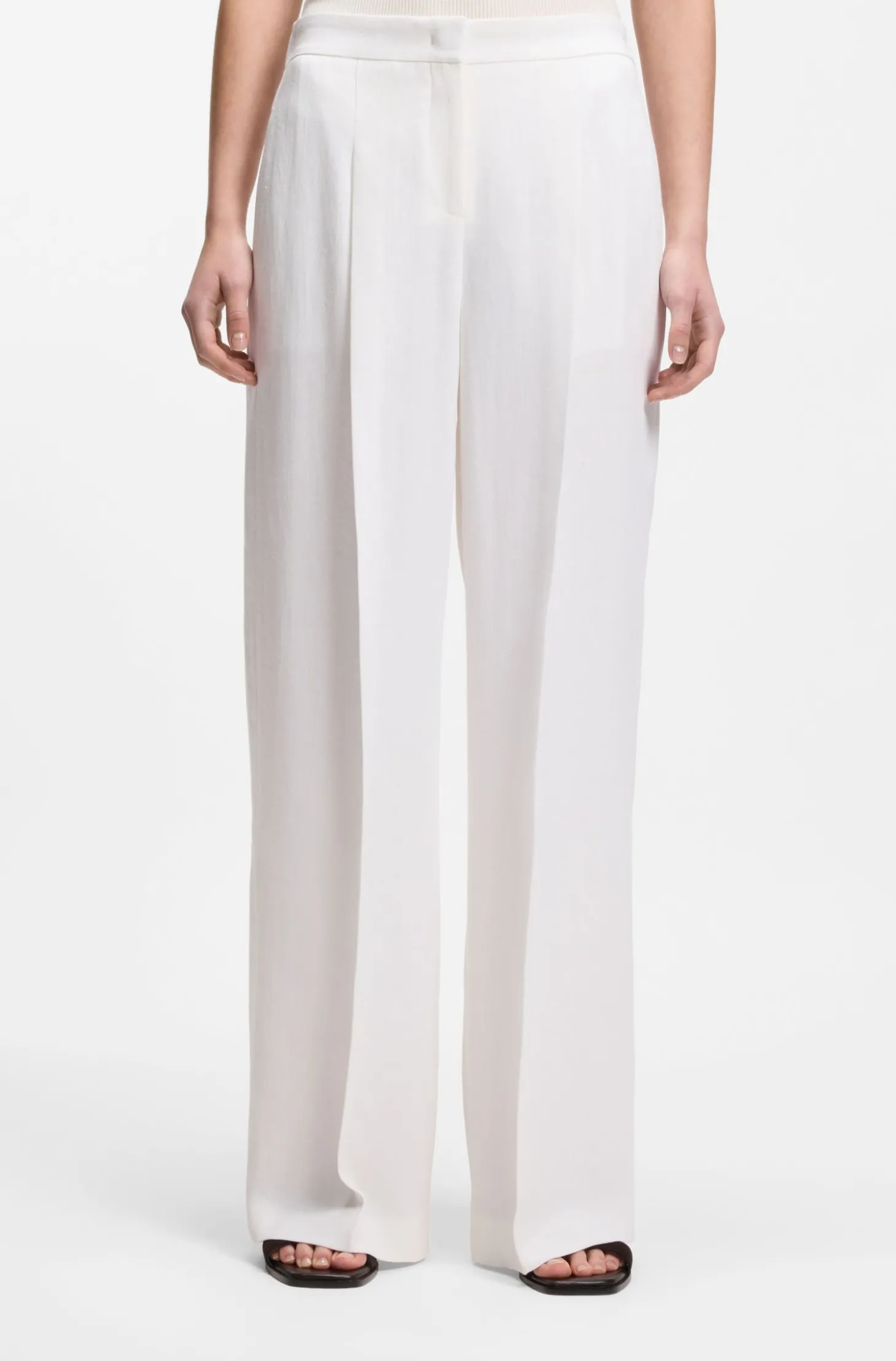 Relaxed-Fit-Hose aus Leinen-Mix