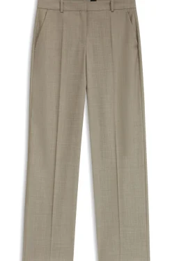 Relaxed-Fit Hose aus melierter Schurwolle mit Stretch-Anteil