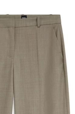 Relaxed-Fit Hose aus melierter Schurwolle mit Stretch-Anteil