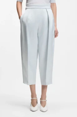 Relaxed-Fit Hose aus Satin mit Bundfalten auf der Vorderseite