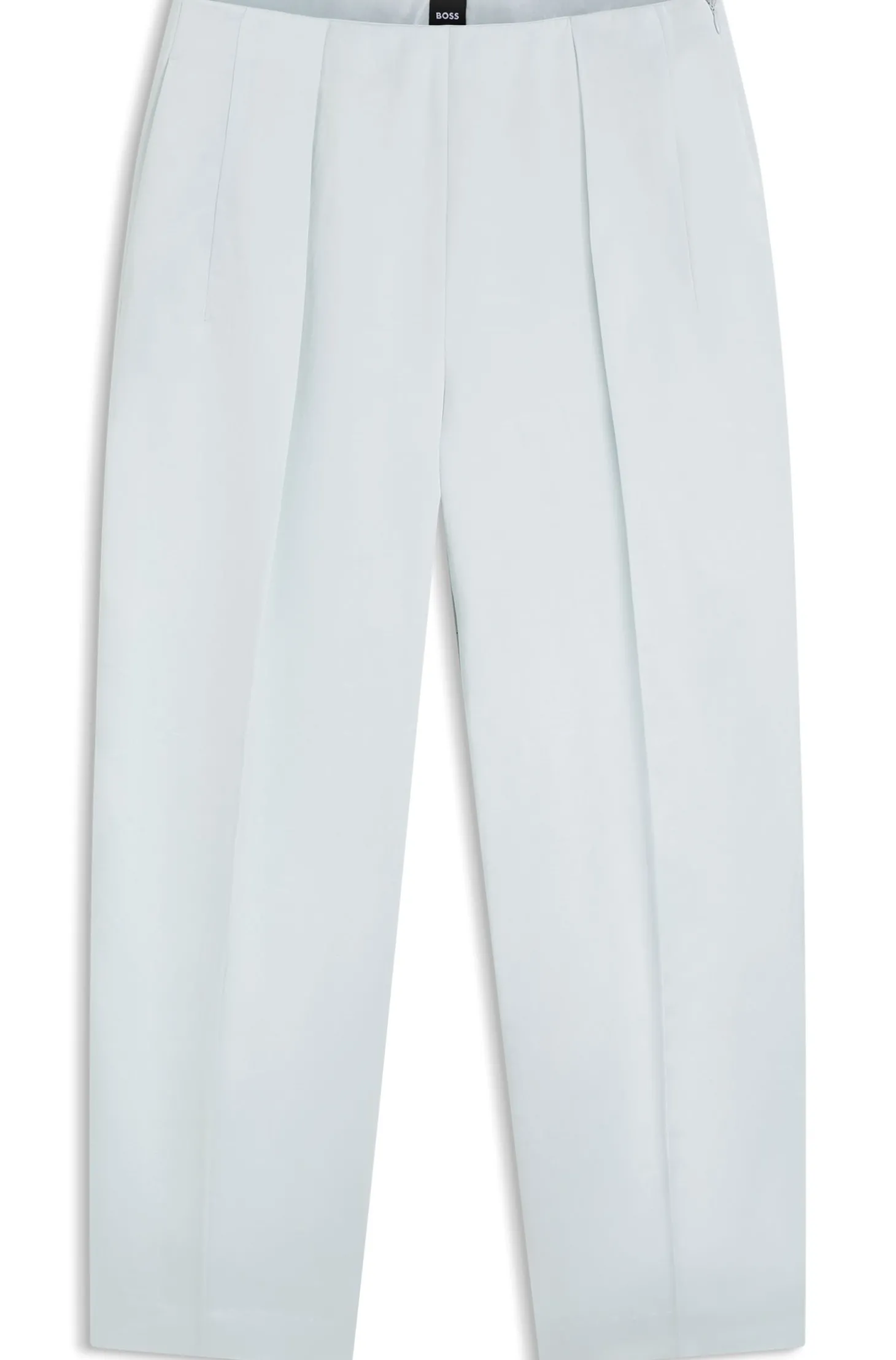Relaxed-Fit Hose aus Satin mit Bundfalten auf der Vorderseite