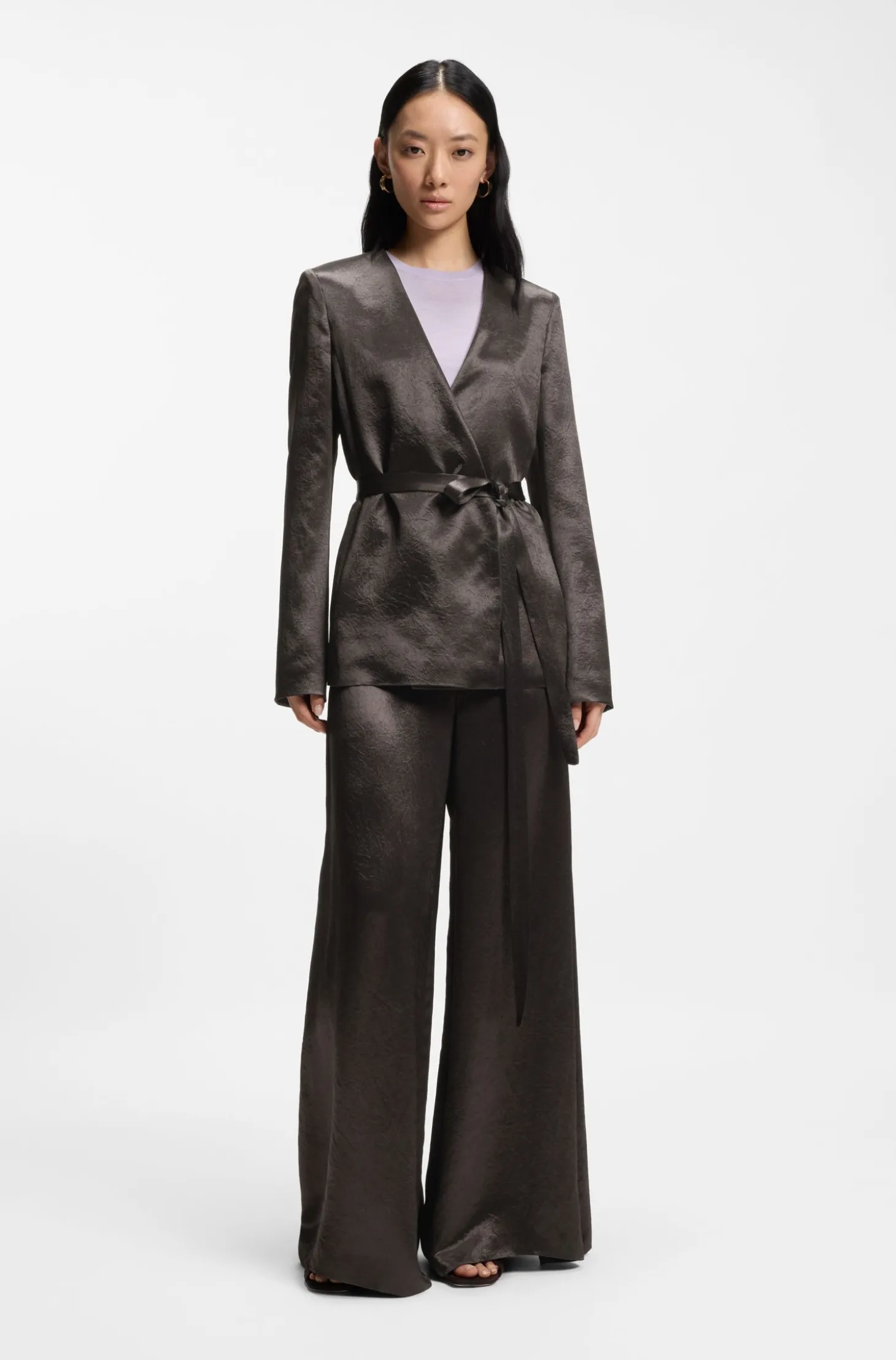 Relaxed-Fit Hose aus schimmerndem Twill