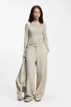 Relaxed-Fit Hose mit Barrel-Leg aus meliertem Jersey
