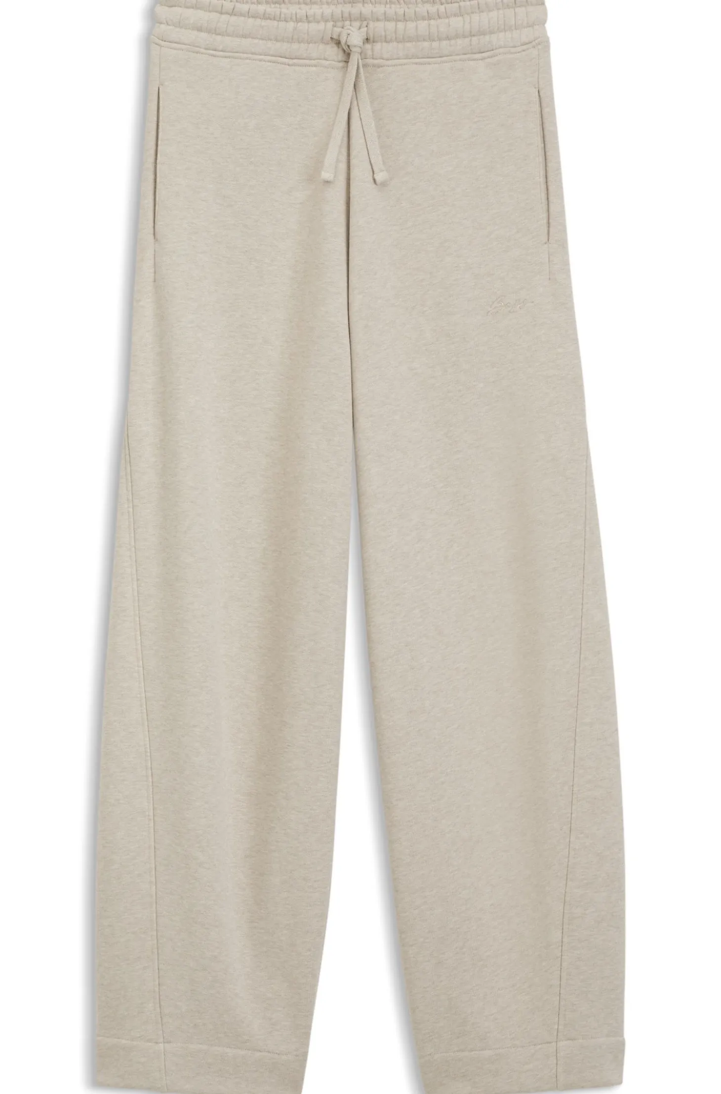 Relaxed-Fit Hose mit Barrel-Leg aus meliertem Jersey