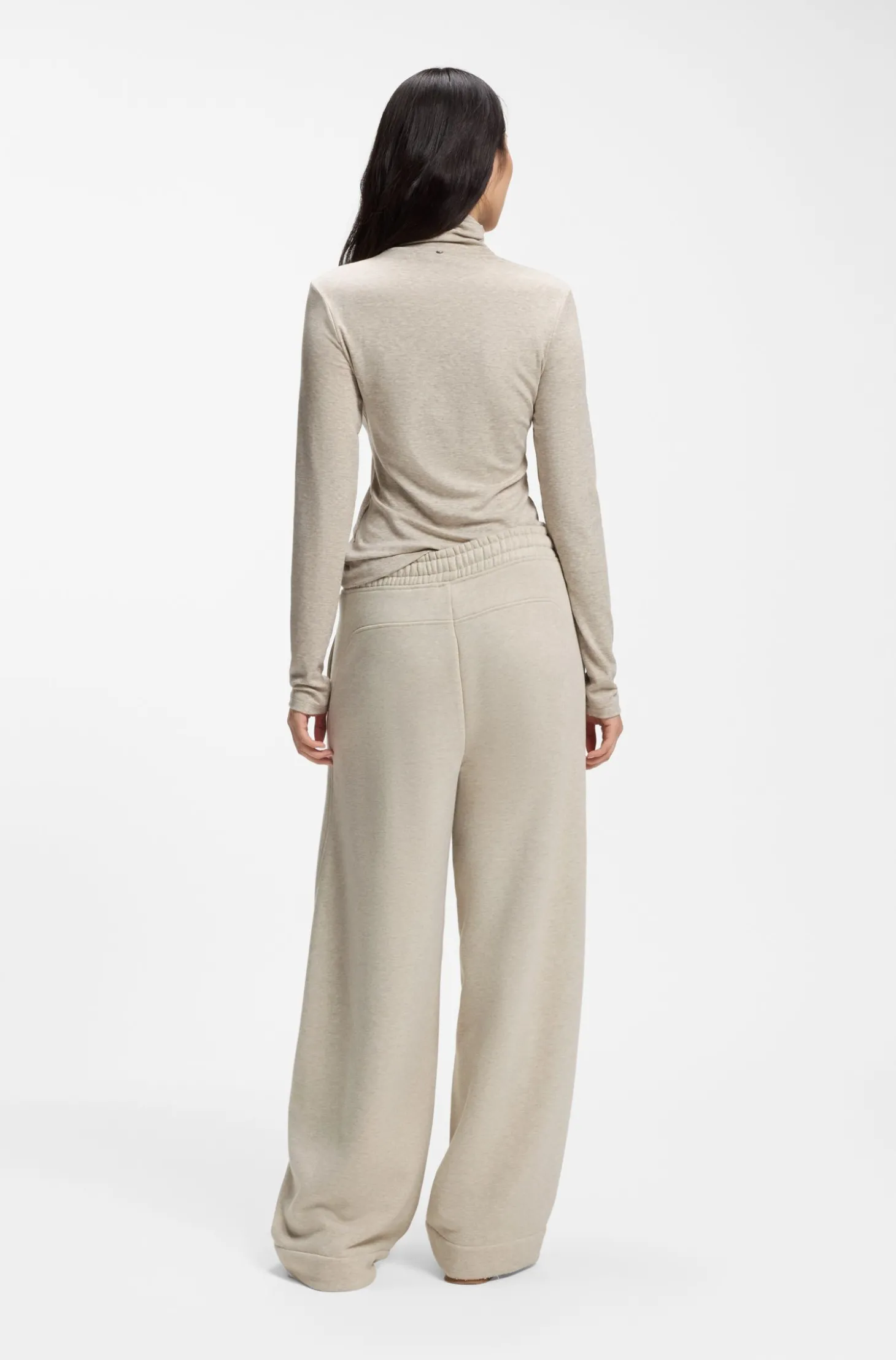 Relaxed-Fit Hose mit Barrel-Leg aus meliertem Jersey