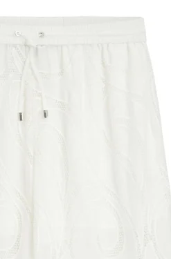 Relaxed-Fit Hose mit Blumenstickerei