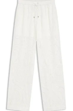 Relaxed-Fit Hose mit Blumenstickerei