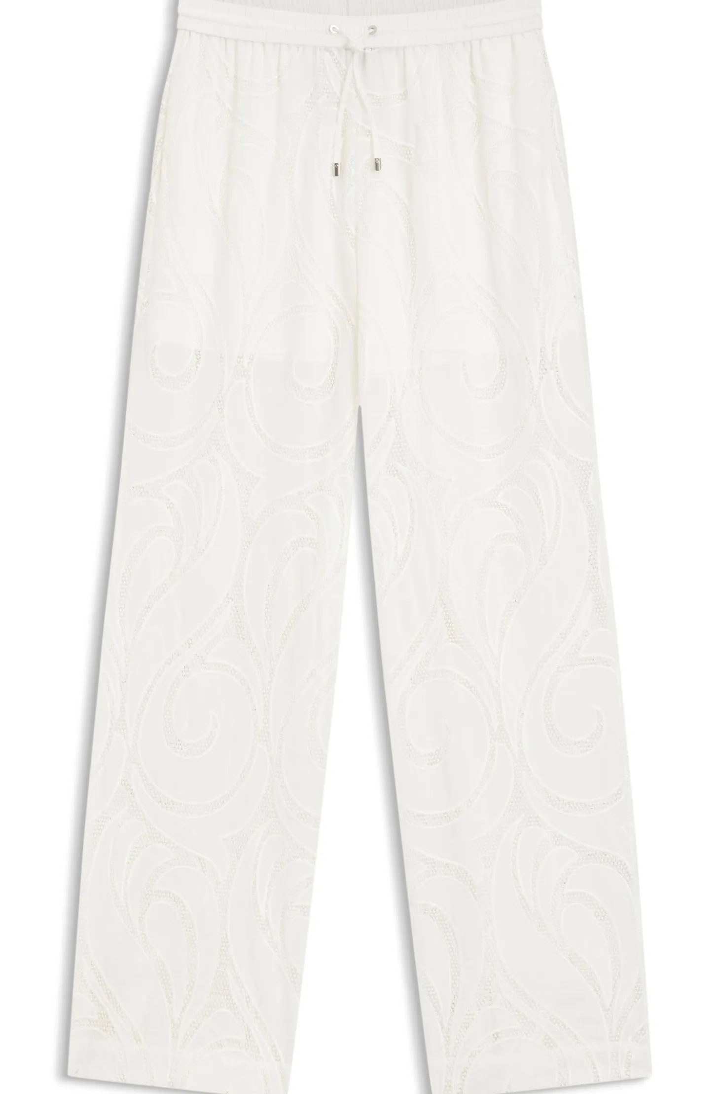 Relaxed-Fit Hose mit Blumenstickerei