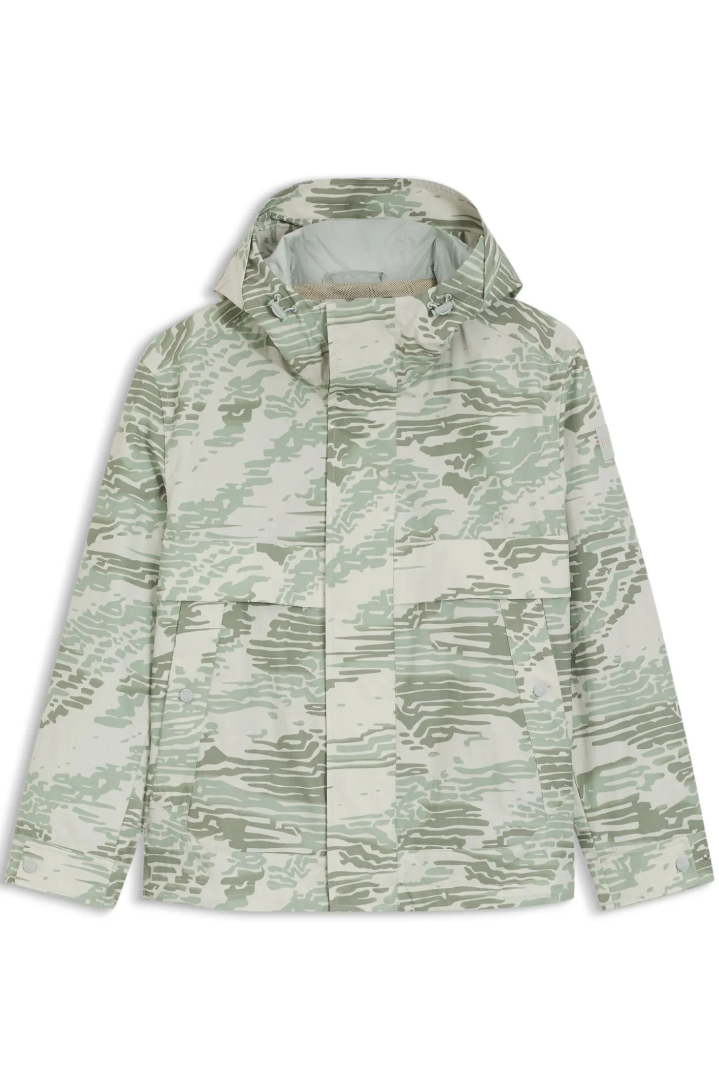 Relaxed-Fit Jacke aus bedrucktem, wasserabweisendem Ripstop