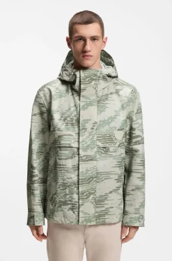 Relaxed-Fit Jacke aus bedrucktem, wasserabweisendem Ripstop