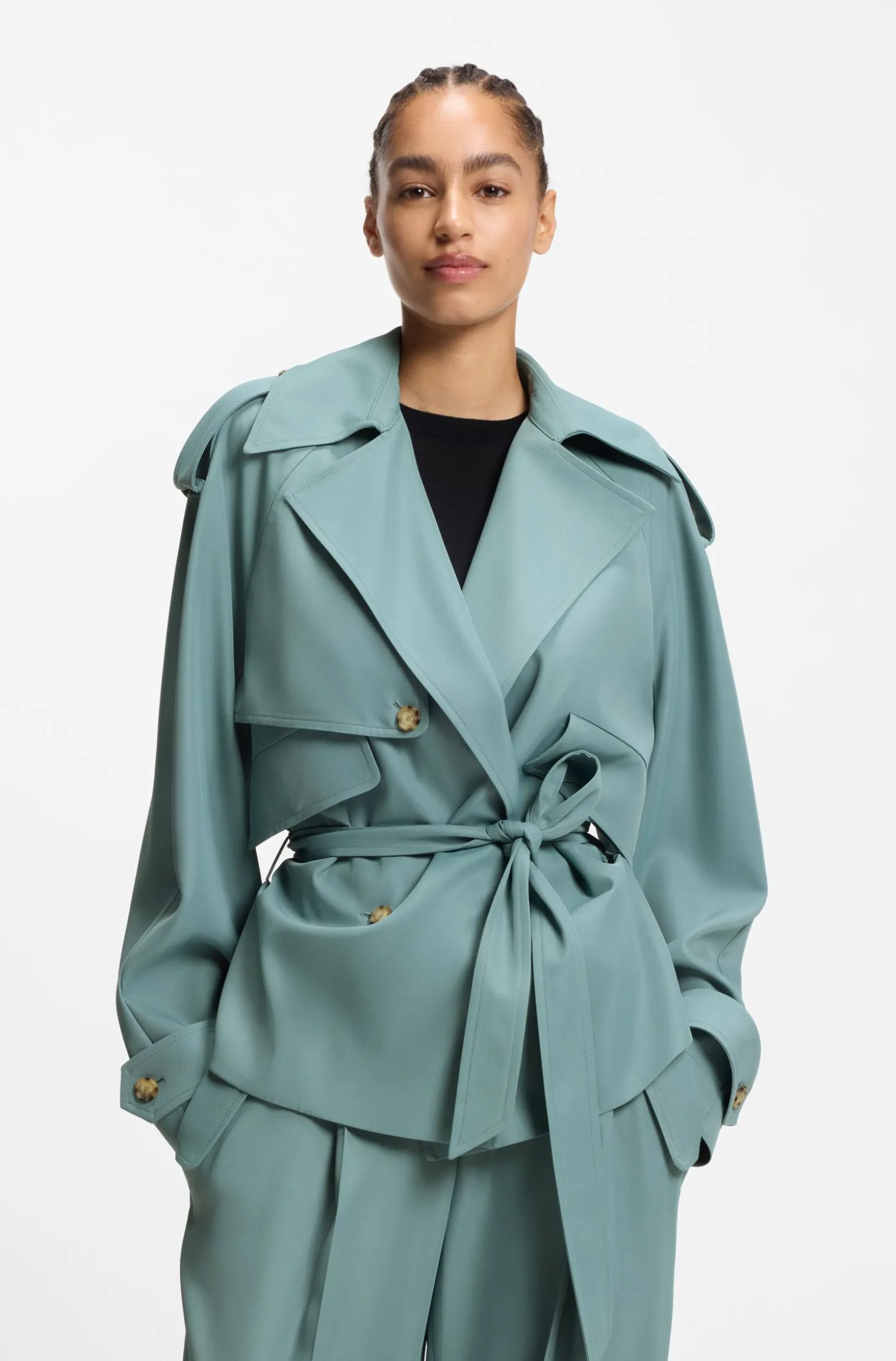 Relaxed-Fit Jacke aus fließendem Twill