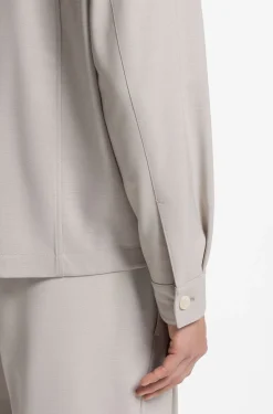 Relaxed-Fit Jacke aus gemusterter Schurwolle mit Reißverschluss