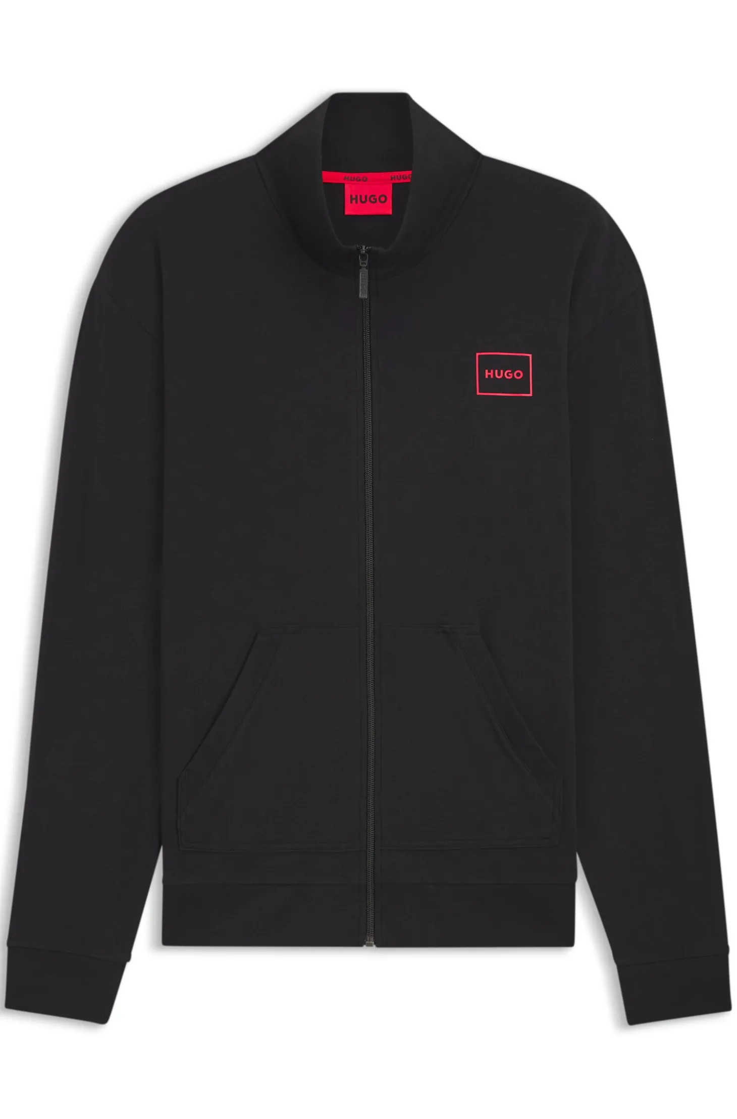 Relaxed-Fit Jacke aus Stretch-Baumwolle mit eingerahmtem Logo