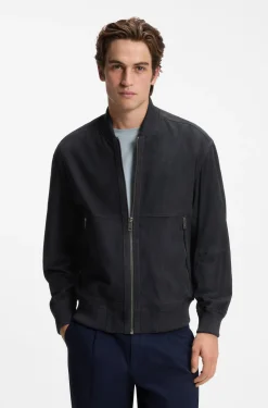 Relaxed-Fit Jacke aus Veloursleder