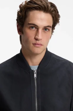 Relaxed-Fit Jacke aus Veloursleder