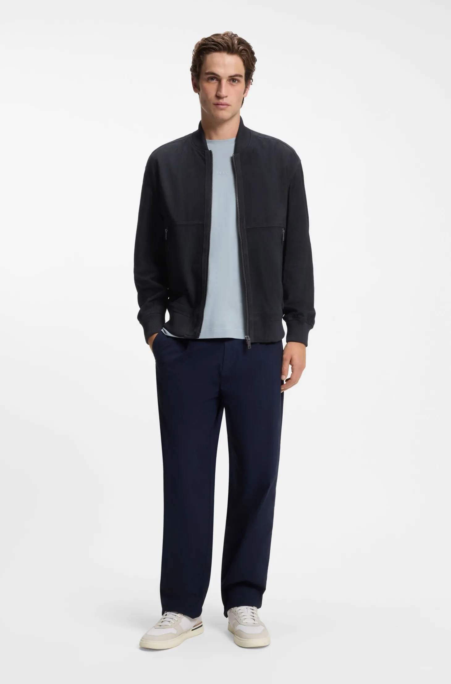 Relaxed-Fit Jacke aus Veloursleder