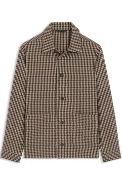 Relaxed-Fit Jacke aus Woll-Mix mit Vichy-Karo