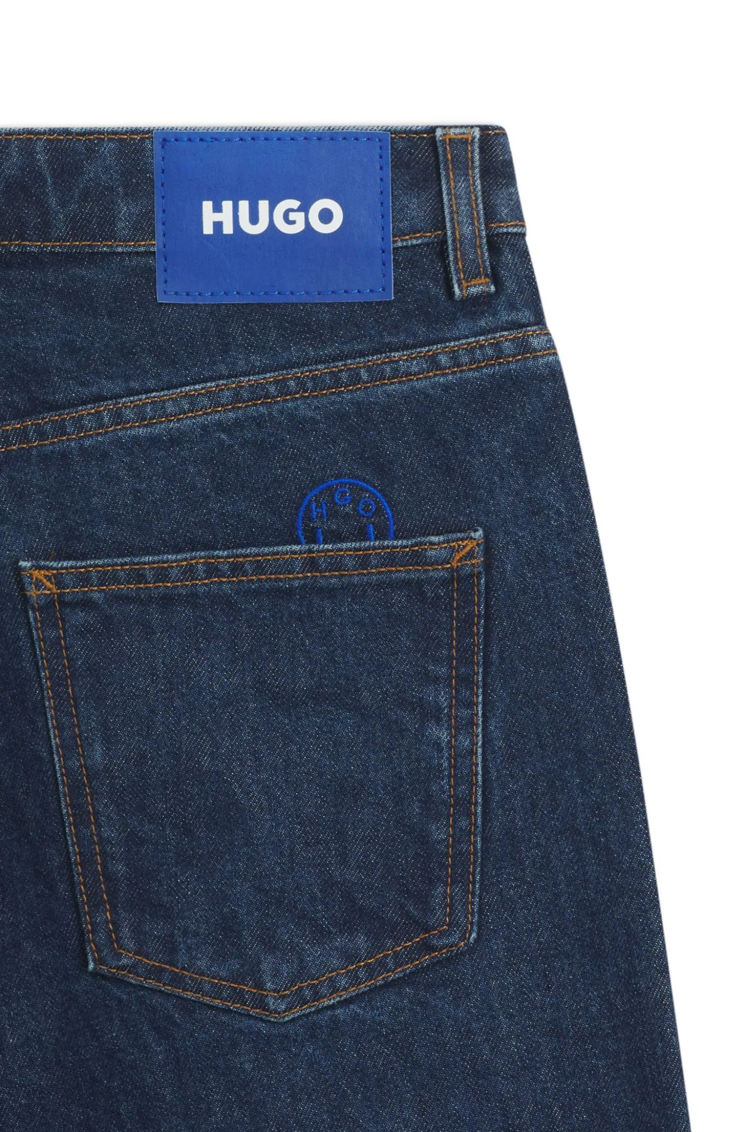 Relaxed-Fit Jeans aus blauem Denim mit Rinse-Waschung