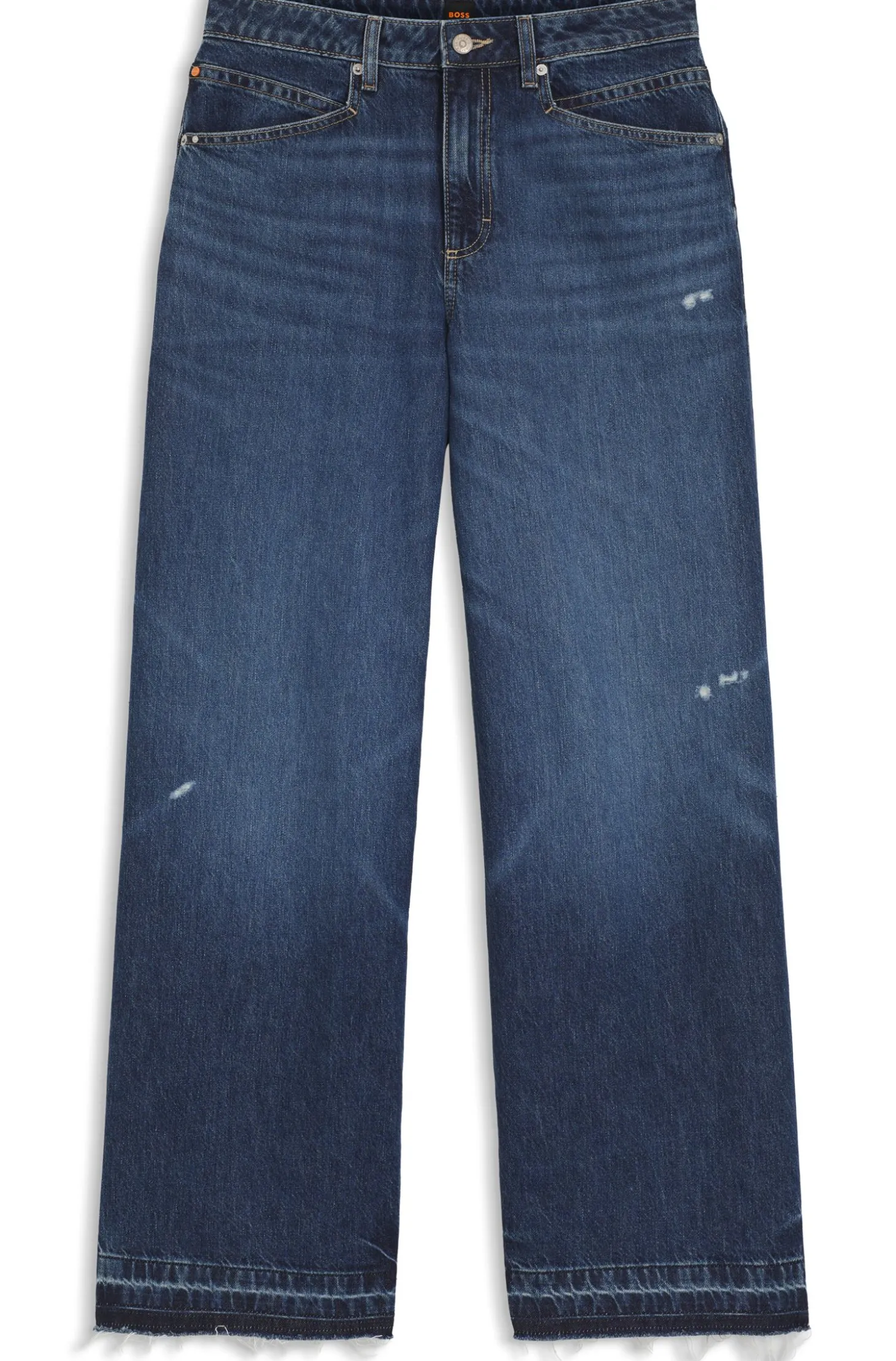 Relaxed-Fit Jeans aus blauem, festem Denim