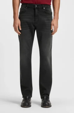Relaxed-Fit Jeans aus schwarzem Stretch-Denim