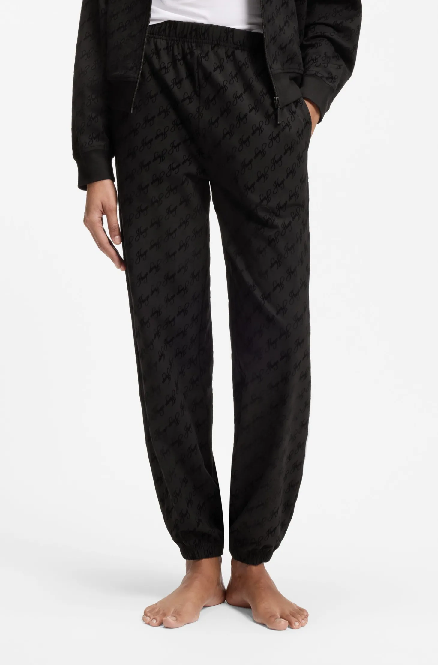Relaxed-Fit Jogginghose mit geflocktem Logo-Print