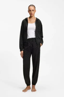 Relaxed-Fit Jogginghose mit geflocktem Logo-Print