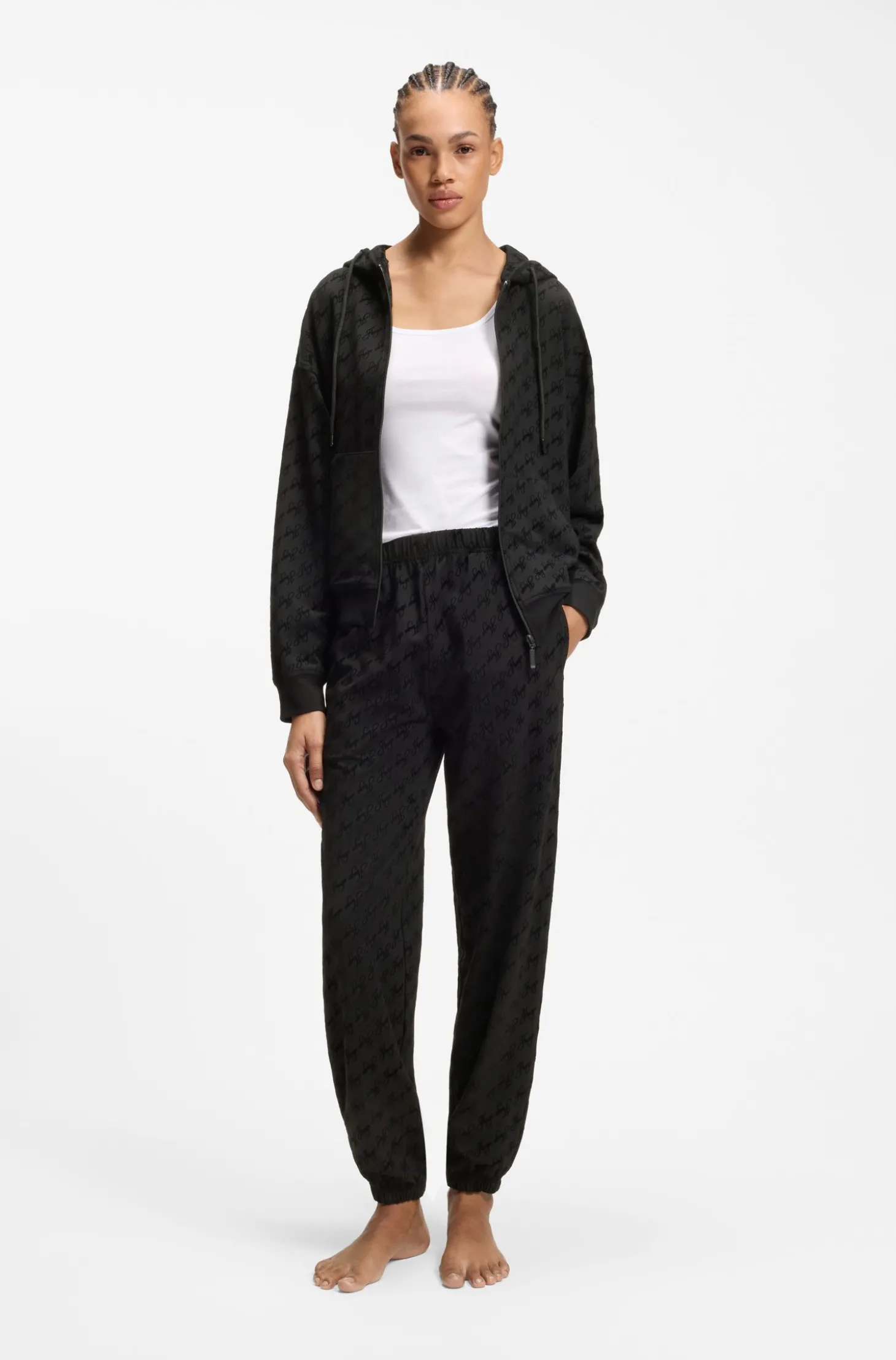 Relaxed-Fit Jogginghose mit geflocktem Logo-Print