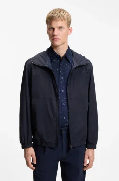 Relaxed-Fit Kapuzenjacke aus wasserabweisendem Gewebe