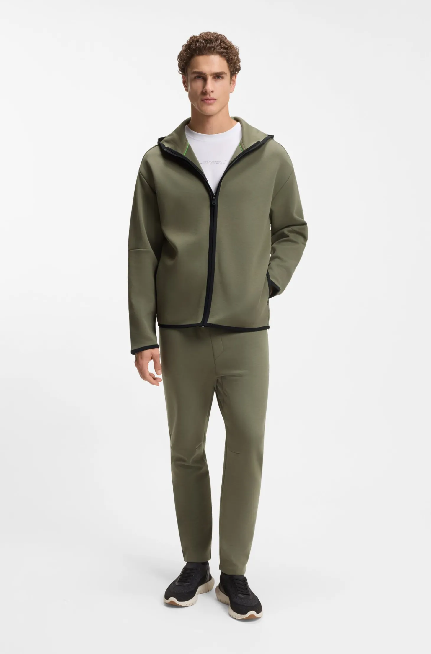 Relaxed-Fit Kapuzenjacke aus besonders softem Baumwoll-Mix