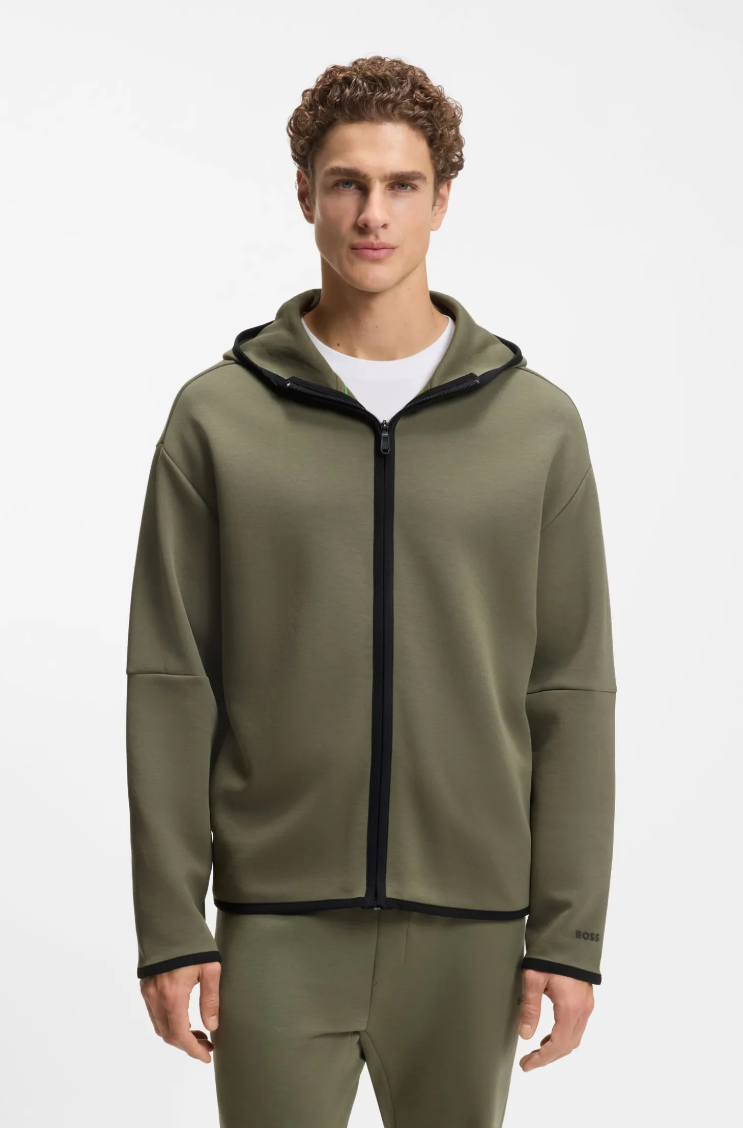 Relaxed-Fit Kapuzenjacke aus besonders softem Baumwoll-Mix