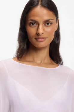 Relaxed-Fit Krepp-Bluse aus Seersucker-Georgette mit Rüschen