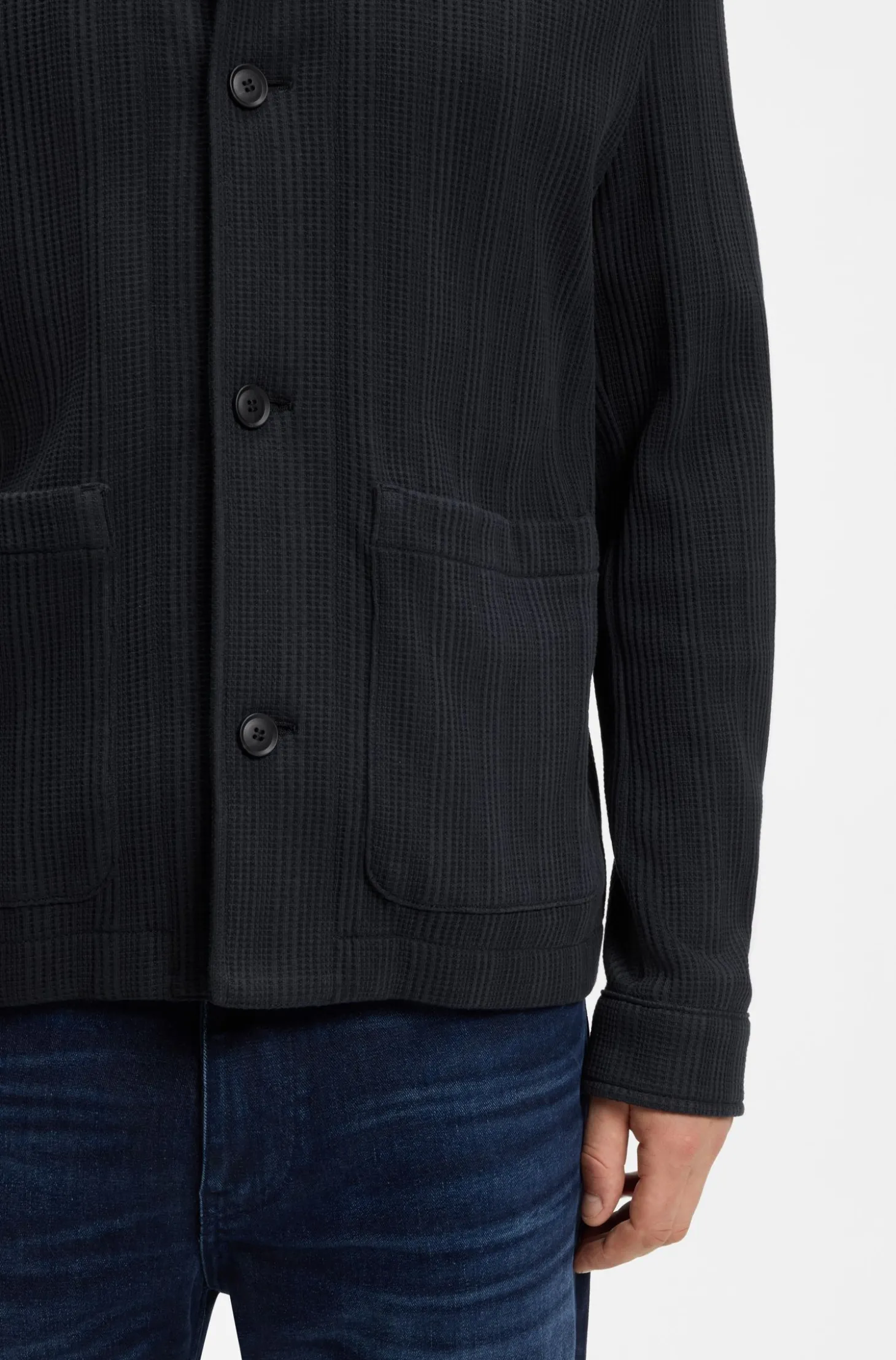Relaxed-Fit Overshirt aus Baumwolle mit Streifen-Dessin