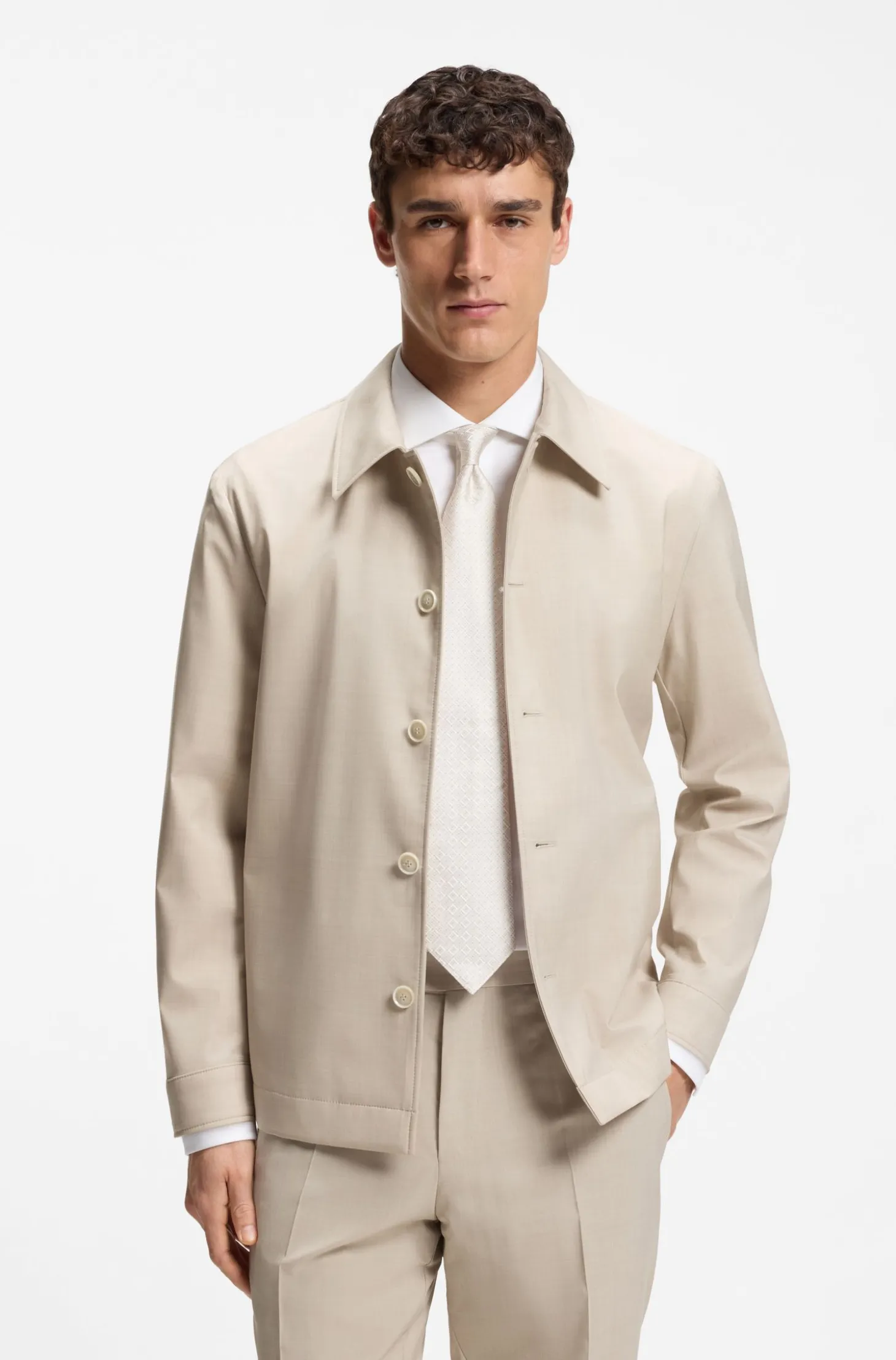 Relaxed-Fit Overshirt aus Drei-Lagen-Gewebe