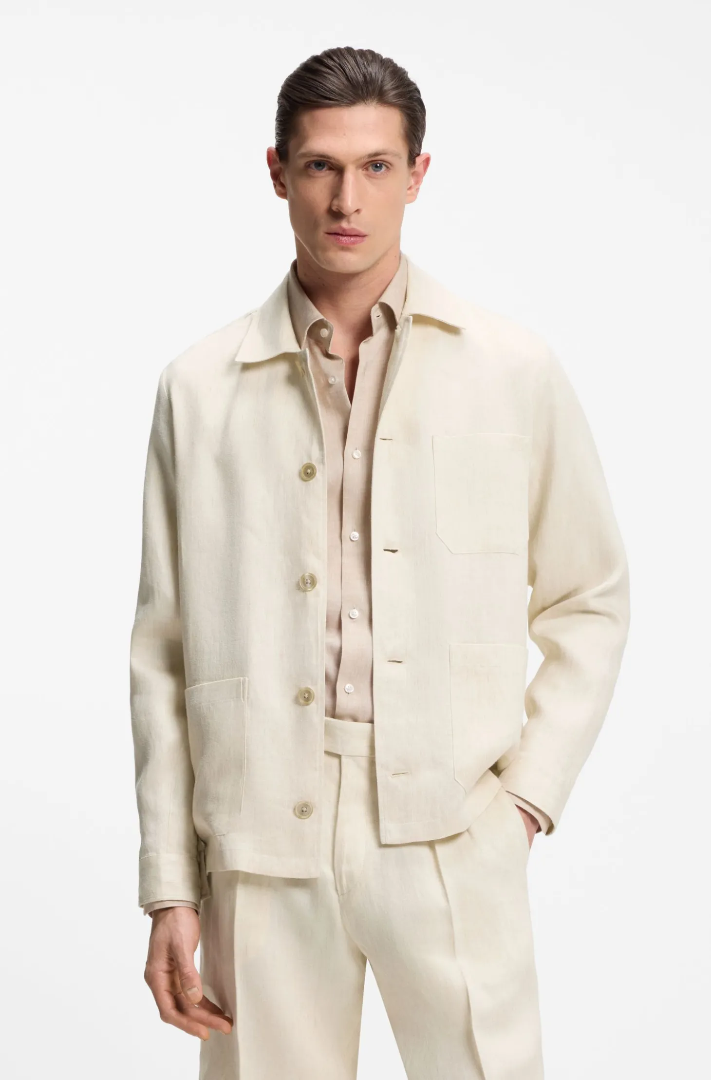 Relaxed-Fit Overshirt aus in Italien gefertigtem Leinen-Twill