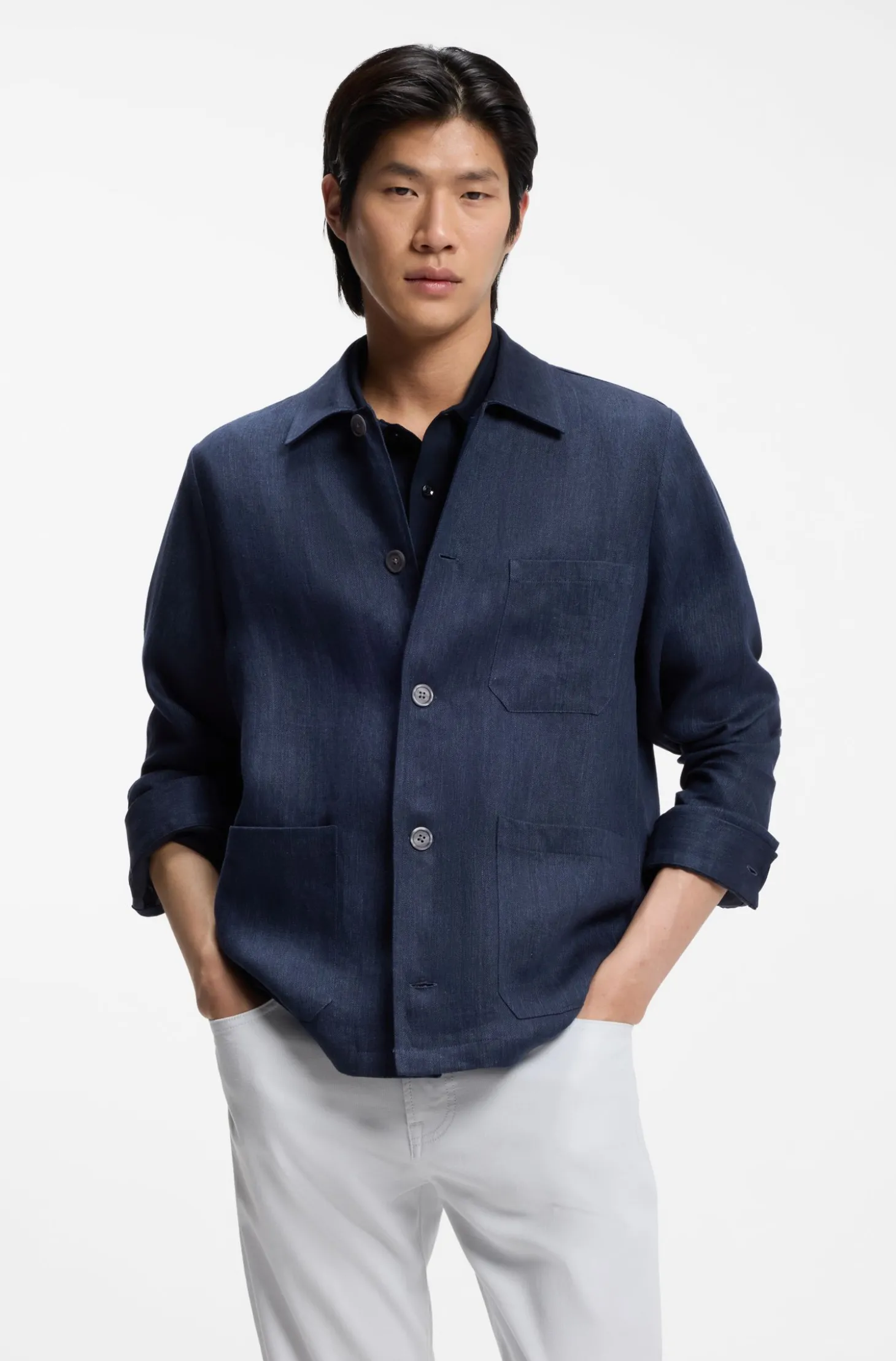 Relaxed-Fit Overshirt aus in Italien gefertigtem Leinen-Twill