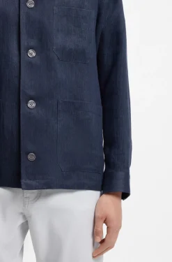 Relaxed-Fit Overshirt aus in Italien gefertigtem Leinen-Twill