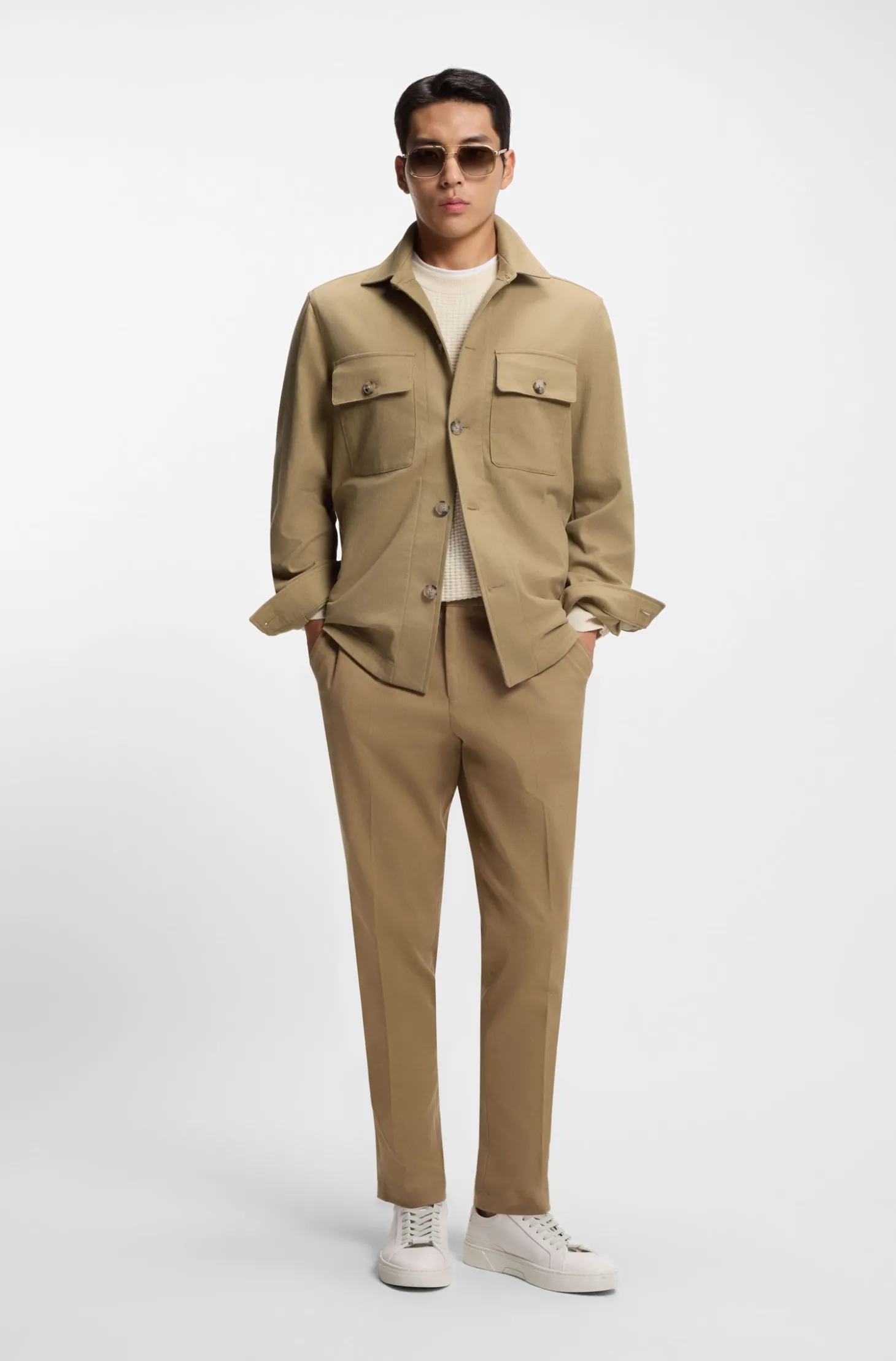 Relaxed-Fit Overshirt aus Stretch-Baumwolle mit Twill-Struktur