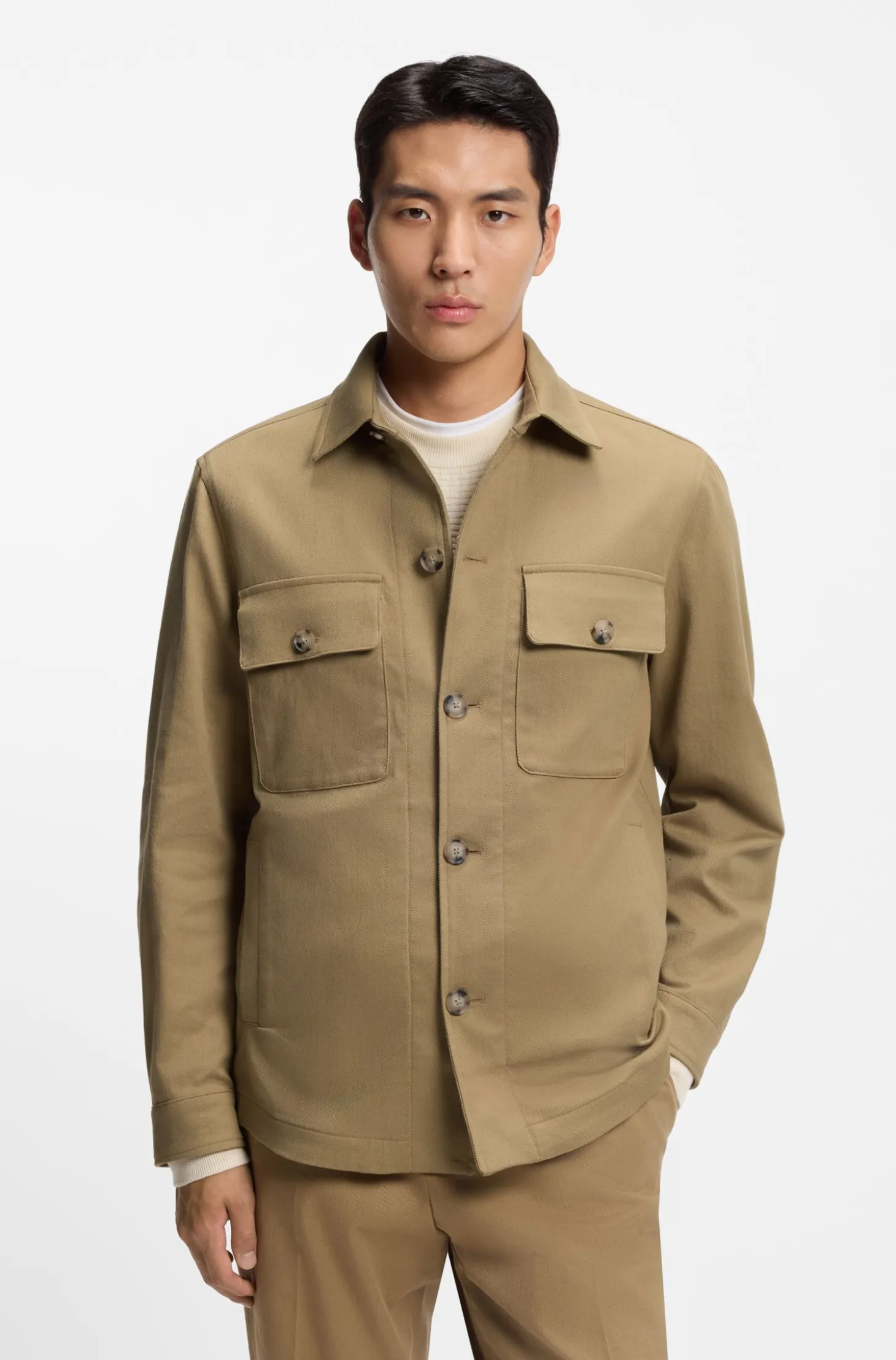 Relaxed-Fit Overshirt aus Stretch-Baumwolle mit Twill-Struktur