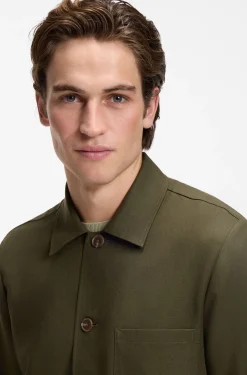 Relaxed-Fit Overshirt aus unifarbenem Twill